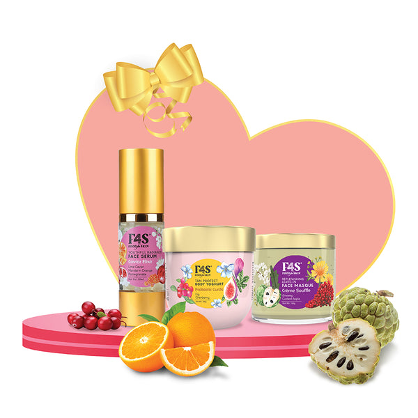 Youthful glowing skin that's nourished with love n goodness of Superfoods! Contains :
Youthful Radiance Face Serum 30ml
Tan Protect Body Yoghurt 200g
Replenishing Leave-in Face Masque 100g